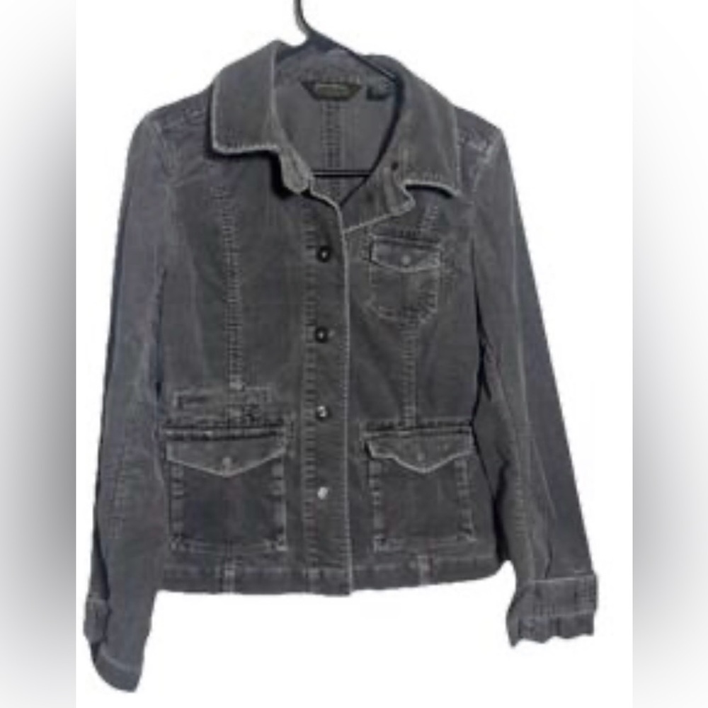 Eddie Bauer Gray Corduroy Utility Jacket